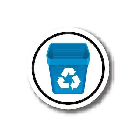 Ergomat 12in CIRCLE SIGNS - Recycling Trash Can DSV-SIGN 144 #3022 -UEN